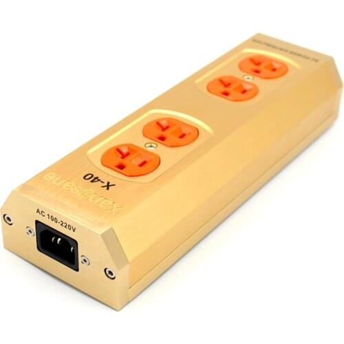 X40 Pure Copper 4 Place US Version AC Power Socket Conditioner Filter Purifier Audio Outlet