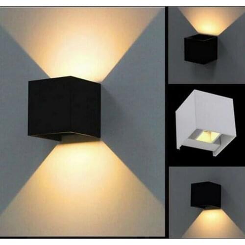 YRANK 9W 12W COB Modern Brief Cube Adjustable Surface Mounted LED Wall Lamp Outdoor Waterproof Wall Light Garden Light Sconce