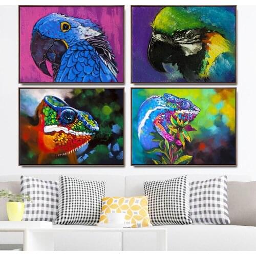 Yumeart Colorful Bird Parrot Pictures Canvas Painting Wall Art For Living Room Butterfly Animal Posters Prints Home Decoration