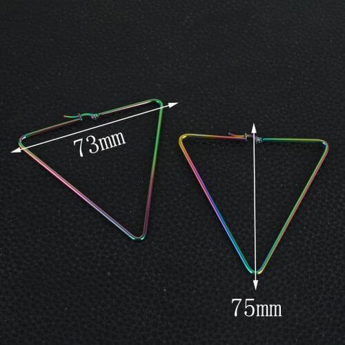 Womens Big Simple Triangle Multicolour Earring Fashion Stainless Steel Jewelry Earrings For Women EFGZARCP1
