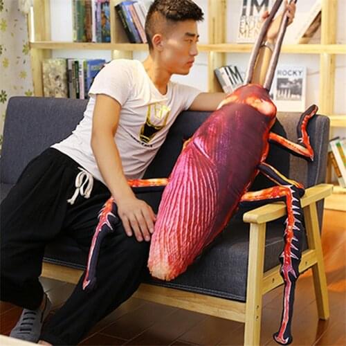 1PC Simulation Cockroach Plush Toy Weird Birthday Gift Creative Soft Pillow Cushion Stuffed Funny Insect Doll Tricky Prank Toys