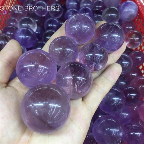 1PC Natural Amethyst Crystal Ball 20-40mm Reiki Quartz Energy Healing Stone Ore Mineral For Home Decoration Collection DIY Gift