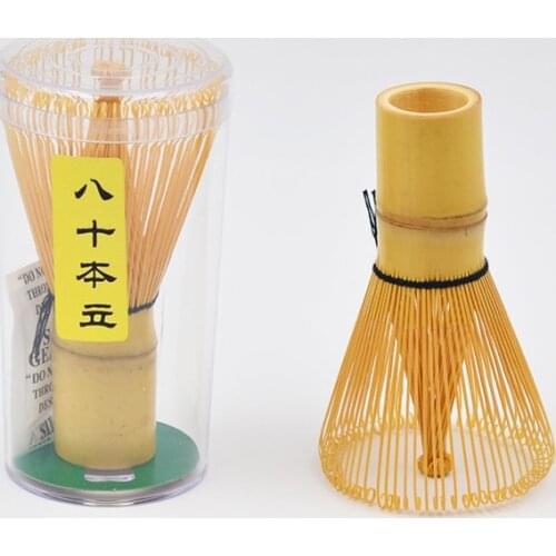 1PC Japanese Ceremony Bamboo Tea Whisk Matcha Powder 80Fringe Chasen 11*6cm Matcha Brush Strring Tools Useful Teaware