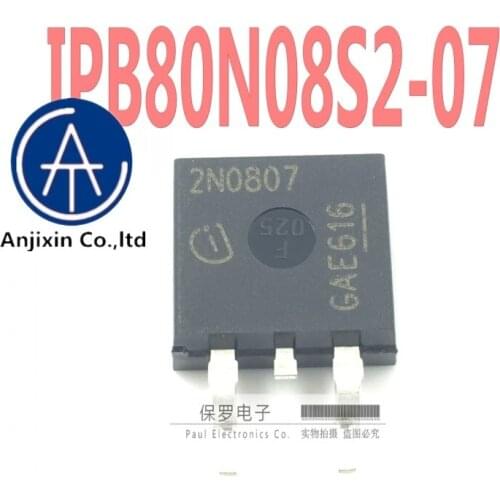 10pcs 100% orginal new MOS field effect tube IPB80N08S2-07 silk screen 2N0807 TO-263 patch in stock