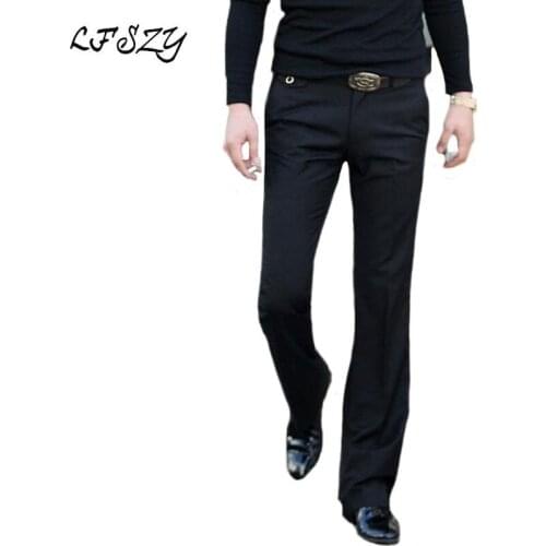 2019 Spring and Summer Drape Micro-horn trousers Male Slim Korean Gray feet pants British Non-iron trousers Size28-36 37