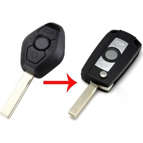 3 Buttons Replacement Modified Flip Folding Remote Key Case Shell For BMW 3 5 7 SERIES Z3 Z4 E38 E39 E46 With 2 Track Blade