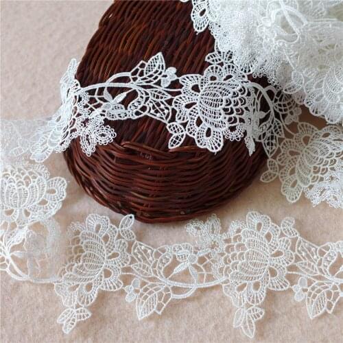 3 Yards Hot Sale Flower Lace Trim White Eyelet Lace Fabric DIY Home Party Decoration Lace Accessories Neckline Collar Width 5cm