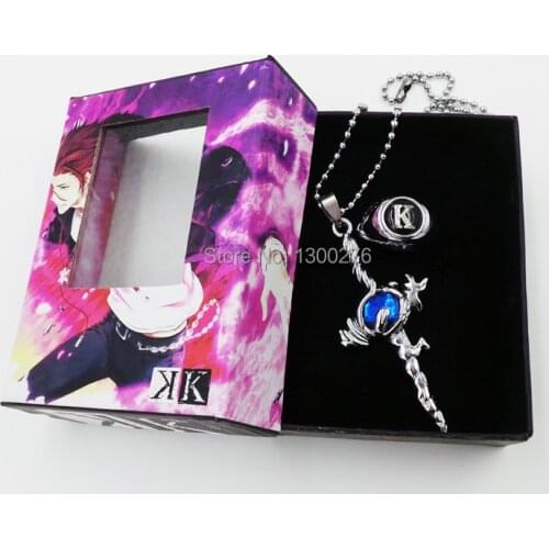 Anime K project metal pendant logo mini prop alloy fashion necklace blue set/single