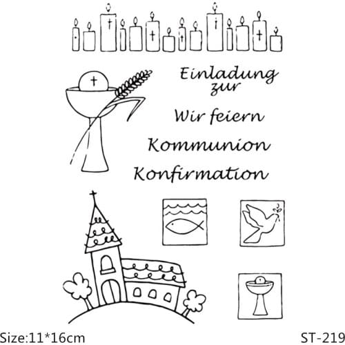 AZSG Celebrate Birthday Candle/Fish/Dove Clear Stamps For DIY Scrapbooking/Card Making/Album Decorative Silicone Stamp Craft