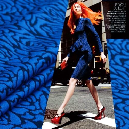 Free shipping! Double-stretch cotton knit three-dimensional relief complex fashion fabric wholesale high quality cotton cloth