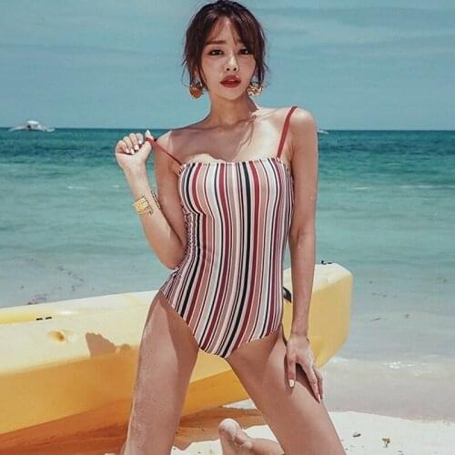 One-piece Sexy Summer New Striped Swimsuit Womens Swimsuit Swimwear Beachwear Womens One-piece Bikini