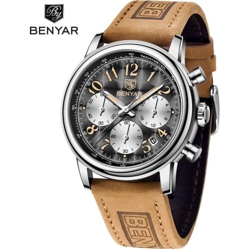 Wristwatches Quartz Watch Military Chronograph BENYAR Watches Men Reloj Hombre Luminous Pointer Waterproof Sports Male Watches