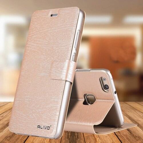 ALIVO For Huawei P10 lite case with Magnetic adsorption,wood pattern PU leather flip case with Card Pocket for huawei p10 lite