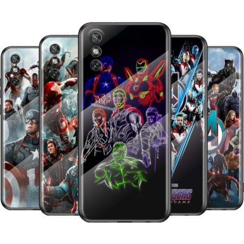 Cool Marvel Avengers For Huawei Y6 Y7 Y9 Y5P Y6P Y8S Y8P Y9A P Smart Z 2019 2020 2021Tempered Glass Cover Phone Case