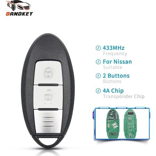 Dandkey Remote Car Key For Nissan Juke Qashqai X-Trail 2014-2020 Uncut Blade 433Mhz 4A Chip Controller Continontal