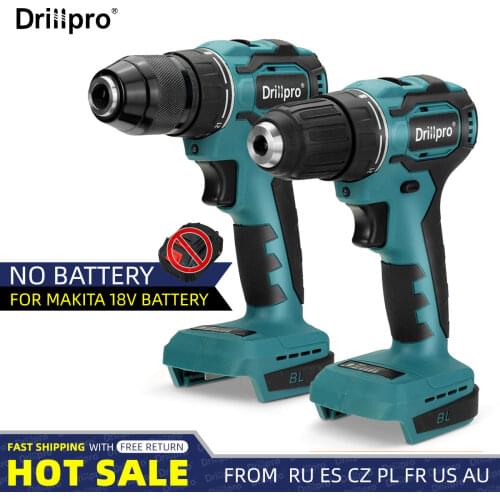 Drillpro 3 in 1 Cordless Electric Drill Screwdriver 21+1 Turque Wireless Power Driver Tools Tool Only For Makita 18V Battery