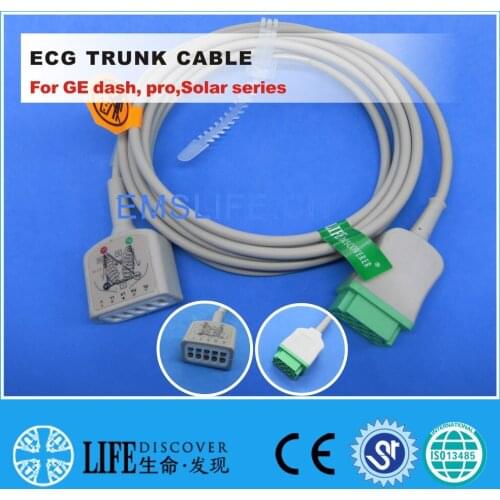 ECG 5-leads trunk cable For GE dash, pro,Solar series patient monitor