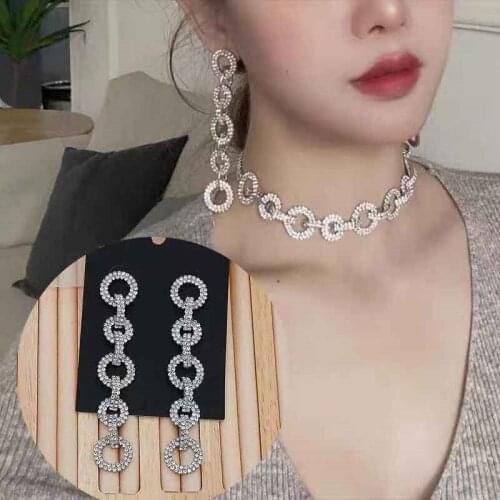 European and American fashion temperament super long shiny women circle fringe exaggerated wedding earrings earrings