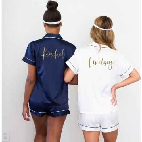 Custom Pjs Bridesmaid Pyjamas + Eye Mask Sets Personalized Shorts Pyjamas Set Bridal Pyjamas Night Ware Pajamas Gift For Her