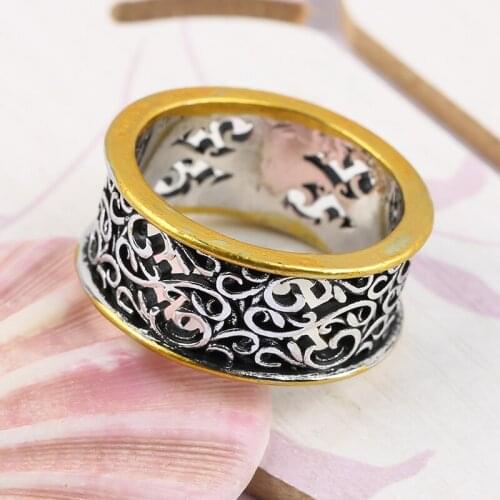 Vintage Carved Vine Pattern Band Ring Punk Hallow Out Finger Rings For Women Metallic Style Party Ring Delicate Jewelry D5C324