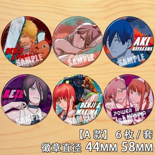 58mm Chainsaw Man Denji Reze Aki Cool Badges Round Brooch Icons