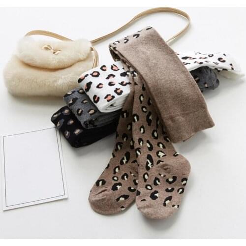 Girls Leggings Autumn Winter Warm Pants Cute Stretchy Leopard Printed Trousers Bottoms Child Girls Sports Pants for Teenagers