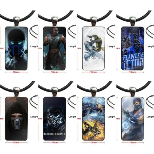 Mortal Kombat Silicone Brand Steel Color Jewelry Fashion Statement Necklace Glass Necklaces Pendants For Girls Gifts