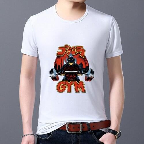 Mens T-shirt Japanese-style Print T-shirt Summer White O-neck Street Fashion Mens Short-sleeved Casual Slim Comfortable Top