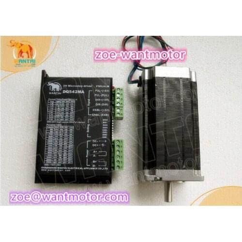 Great CNC! Wantai Nema23 Stepper Motor Dual Shaft 57BYGH633B 270oz-in+Driver DQ542MA 4.2A 50V125Micro CNC Router Printer 3D