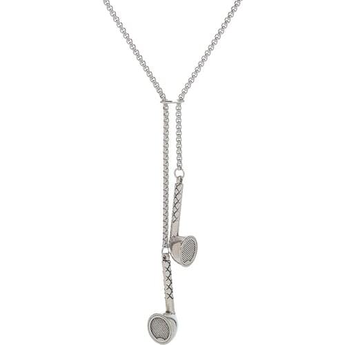 Free Fan DJ Music Headphone Pendant Necklace Long Chain Men Women Hip Hop Jewelry Rock Headset Necklace Male Gift