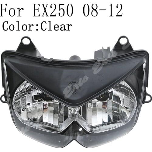 Motorcycle Front Headlight Lamp Assembly For Kawasaki Ninja EX250 2008 2009 2010 2011 2012 Clear Lens
