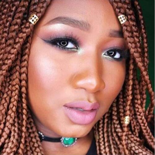 Phenovo 50pcs/Pack Hair Braid Cuff Adjustable Hair Dreadlock Beads Golden