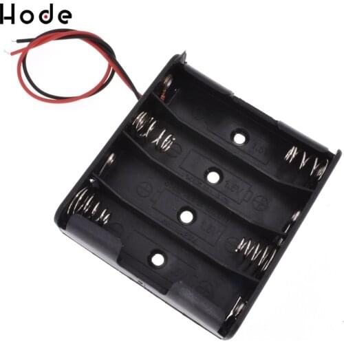 5PCS New 4 X AA 6.0V 4AA Plastic Battery Case Storage Box Holder with Wire Leads