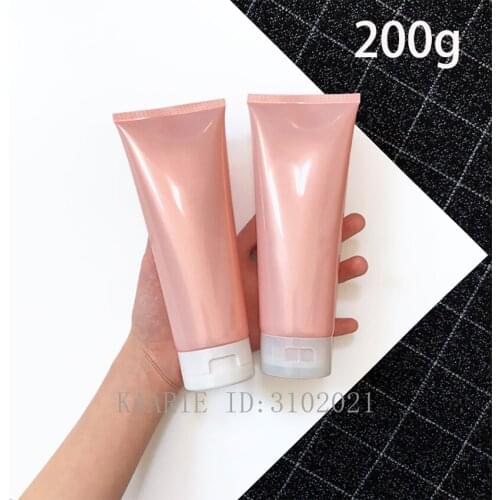 Pink 200g Empty Plastic Cream Soft Bottle Refillable 200ml Cosmetic Make Up Body Lotion Shampoo Squeeze Bottles Free Shipping