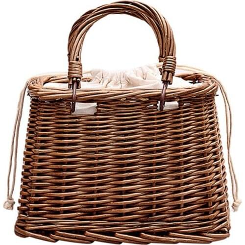 2021 New Straw Bag Hand-woven Woman Handbags Solid Phone pack And Purse Summer Female Beach Bags Bohemia Fashion Lady Woven Bag