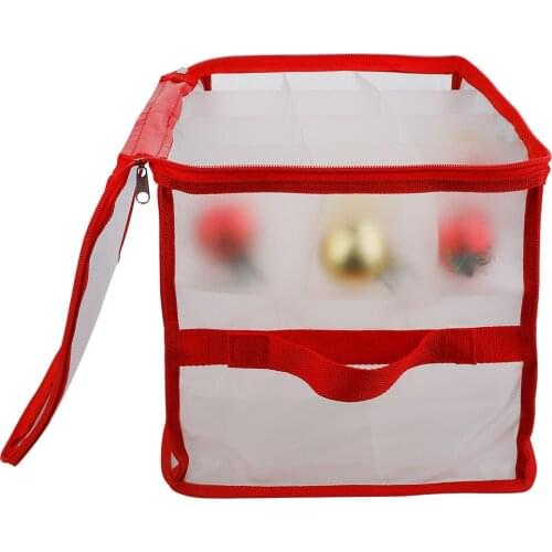 Storage Bag Xmas Flowers Holder LED Lights Storage Ornaments Detachable Inner Partitions with Carrying Handle Christmas Village
