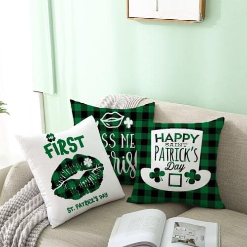 Shamrock Clover Pillowcase Happy Saint Patricks Day Decor For Home St.Patricks Day Party Decor Irish Party Supplies Favor Gift