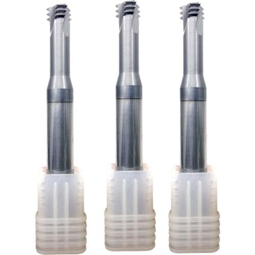 HRC65 Carbide thread milling cutter router bit stainless steel mill for CNC machining center M1 M1.4 M1.6 M2-M12