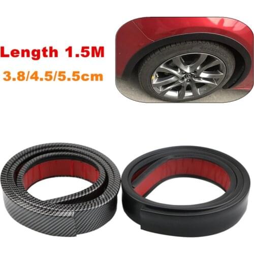 Universal 1.5m Car External Wheel Eyebrow Rubber Anti-collision Strip Car Wheel Fender Extension Moulding Flares Trim Strip Edge