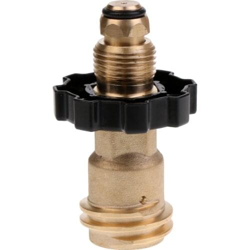 Universal Fit Propane Tank Adapter POL To Qcc1 Wrench To Hand Tighten - Gold