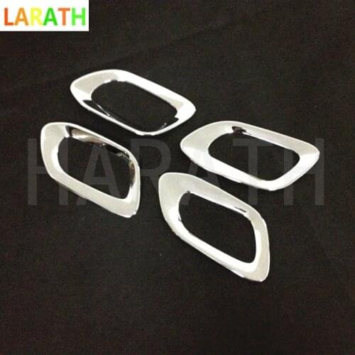 High quality car body cover stick trim For Peugeot 301 2014 2015 2016 2017 ABS chrome door inner built handle bowl frame 4pcs