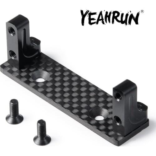 Aluminum Servo Mount with Carbon Fiber Skid Plate Set for Axial SCX10-AXI03004(Capra) 1:10 RC Crawler Cars Upgrade Parts