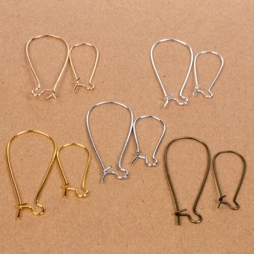 100pcs 38x16mm 24x11mm Stainless Steel DIY Earring Hook Clasps Hypoallergenic Kidney Ear Wire for DIY Jewelry Findings