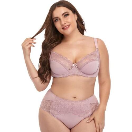 WomenS Underwear Set Full Cup Breast Cover Brassiere Ultrathin Plus Size Lace Bra Sexy Lingerie Corgested Bustier Woman Clothes