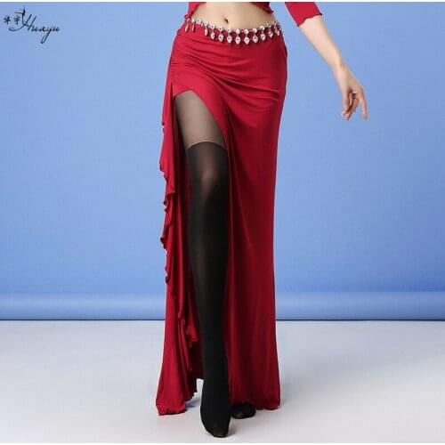 2021 NEW belly dance skirt beginners modal sexy split long skirt adult female belly dance Costumes