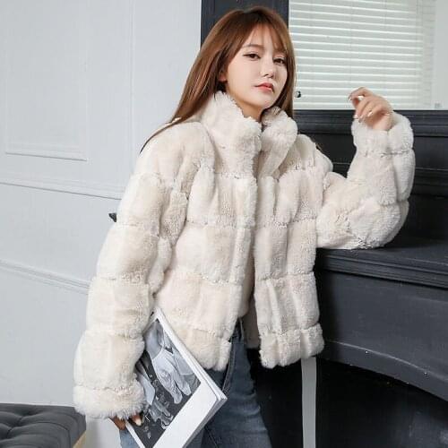 Women 2021 Autumn Winter Zip Up Teddy Bear Jacket Female Long Sleeve Faux Rabbit Fur Coat Lady Fashion Casual Warm Overcoat C147