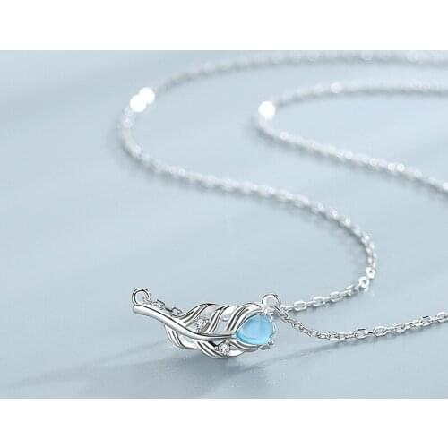 925 Sterling Silver Leaf Necklace Female Original Design Charm Pendant Chain Fine Jewelry Gifts Bijoux Femme New Arrival