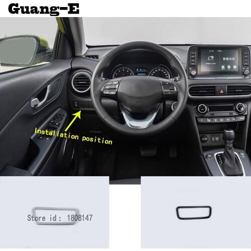 For Hyundai Kona Encino Kauai 2017 2018 2019 2020 car sticker cover front head fog light switch trim frame lamp parts 1pcs