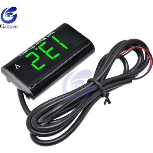 DC 12V Waterproof LED Digital Display Voltage Volt Gauge Voltmeter Voltage Indicator Monitor Detector Car Motorcycle Panel Meter