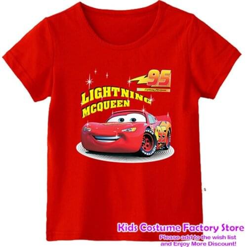2021 New Summer 95 cars Boy T Shirt Cotton Short Sleeve T-shirt Print Childrens Cartoon Kids girls Childs Clothes 1-11Years